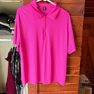 SHEIN Vibrant Pink Men's Polo Shirt